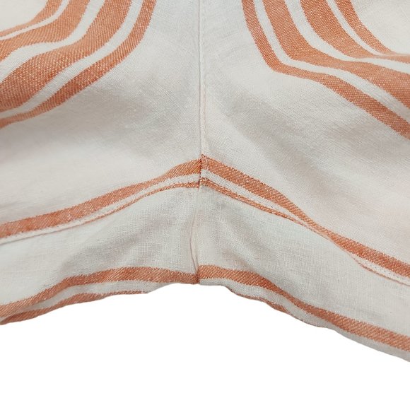 Christian Siriano Linen Pants Womens XL Beige Stripes Wide Leg Beach Summer - Picture 7 of 9